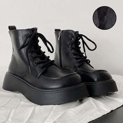 Γυναικείες Μπότες Χειμερινή Πλατφόρμα Μπότες Γυναικεία Μόδα Γυναικεία Παπούτσια με κορδόνια Στρογγυλά Μποτάκια Γυναικεία Καφέ Μαύρα Νέες Μπότες Γυναικεία παπούτσια