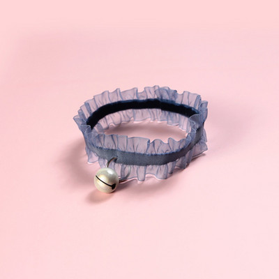 Elasticitate Dantela din catifea Animale de companie Guler pentru pisici cu clopot Chihuahua Colier iepure Papion Cățeluș Câini Clopote Guleră Accesorii pentru pisici