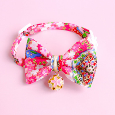 Κολάρο γάτας 2022 Μαντηλάκι για κατοικίδια κουτάβι παπιγιόν γατούλα παπιγιόν Ιαπωνικού στυλ Αξεσουάρ για κατοικίδιο κιμονό Στολίδι για γατάκι Μικρό κολάρο σκύλου