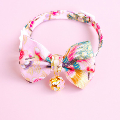 Κολάρο γάτας 2022 Μαντηλάκι για κατοικίδια κουτάβι παπιγιόν γατούλα παπιγιόν Ιαπωνικού στυλ Αξεσουάρ για κατοικίδιο κιμονό Στολίδι για γατάκι Μικρό κολάρο σκύλου