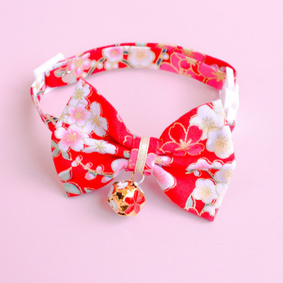 Κολάρο γάτας 2022 Μαντηλάκι για κατοικίδια κουτάβι παπιγιόν γατούλα παπιγιόν Ιαπωνικού στυλ Αξεσουάρ για κατοικίδιο κιμονό Στολίδι για γατάκι Μικρό κολάρο σκύλου