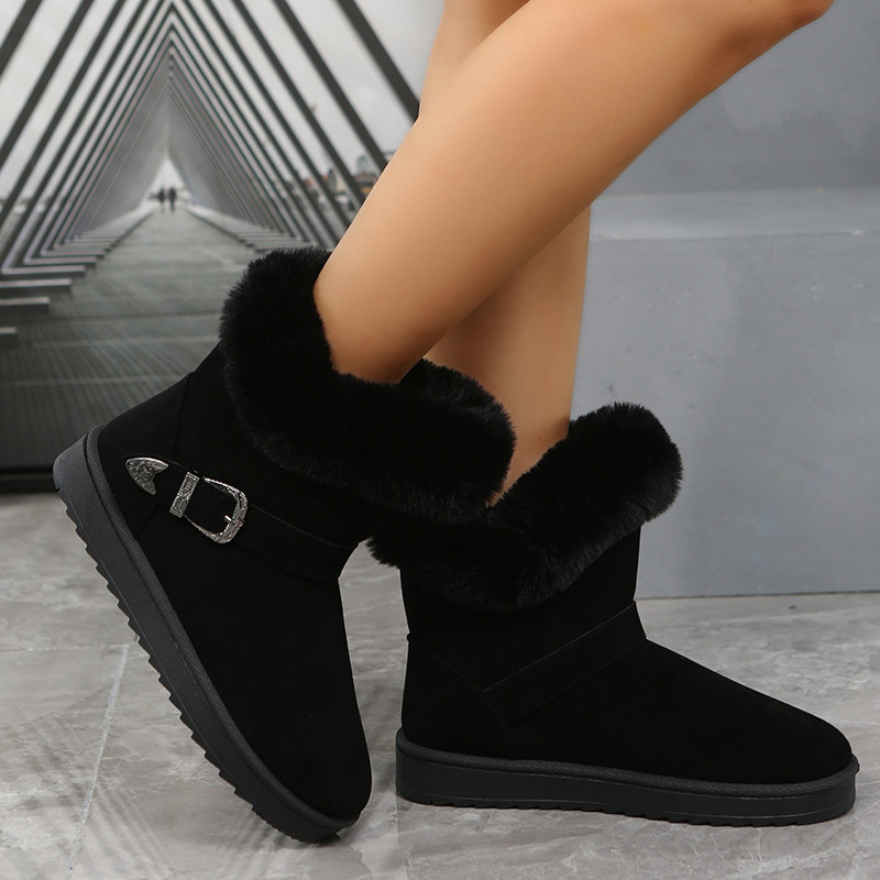 Lumesaapad hoiavad soojas Naiste kingad Talvesaapad Naiste poolsaapad Moodsad lühikesed saapad Seemisnahast naiste puuvillased kingad Uus 2022. aasta talv