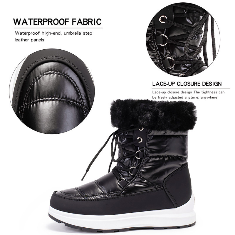 Χειμερινές μπότες 2023 Γυναικείες ζεστές μπότες χιονιού για γυναίκες βελούδινες αδιάβροχες γυναικείες μπότες Αντιολισθητικά σχέδια Bota Feminina
