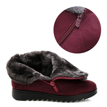 Χειμερινές μπότες Γυναικείες ζεστά βελούδινα παπούτσια για χιόνι για γυναίκες Ankle Botas Mujer Loafers με φερμουάρ Γυναικεία Casual Comfort Flats Botas