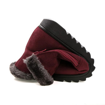 Зимни ботуши Дамски топли плюшени обувки за сняг Botas Mujer Нехлъзгащи се мокасини с цип Дамски ежедневни комфортни обувки Botas