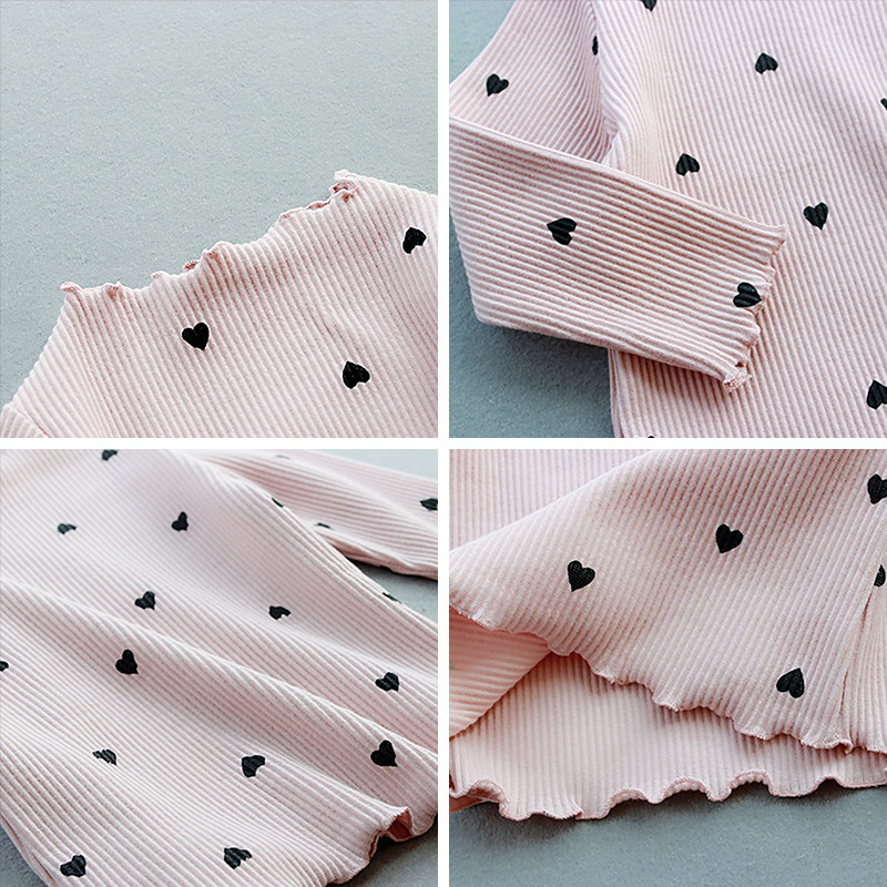 Menoea Girls Lovely Heart Print Πουλόβερ Νέο Φθινόπωρο Παιδικό Μοτίβο Ρούχα Μόδα Ρούχα Casual Outfits Πλεκτό Πουλόβερ για κορίτσια