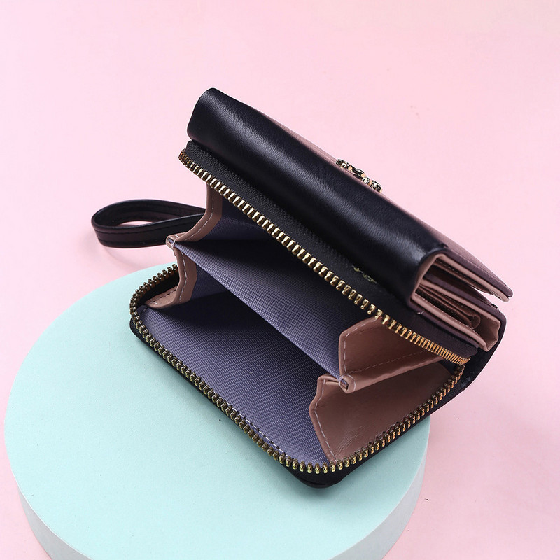 Γυναικεία πορτοφόλια Geestock 2022 Μίνι πορτοφόλια με κέρατα κέρματα για κορίτσια Θήκες κάρτας συμπλέκτη Κοντά πορτοφόλια Kawaii με φερμουάρ για γυναίκες