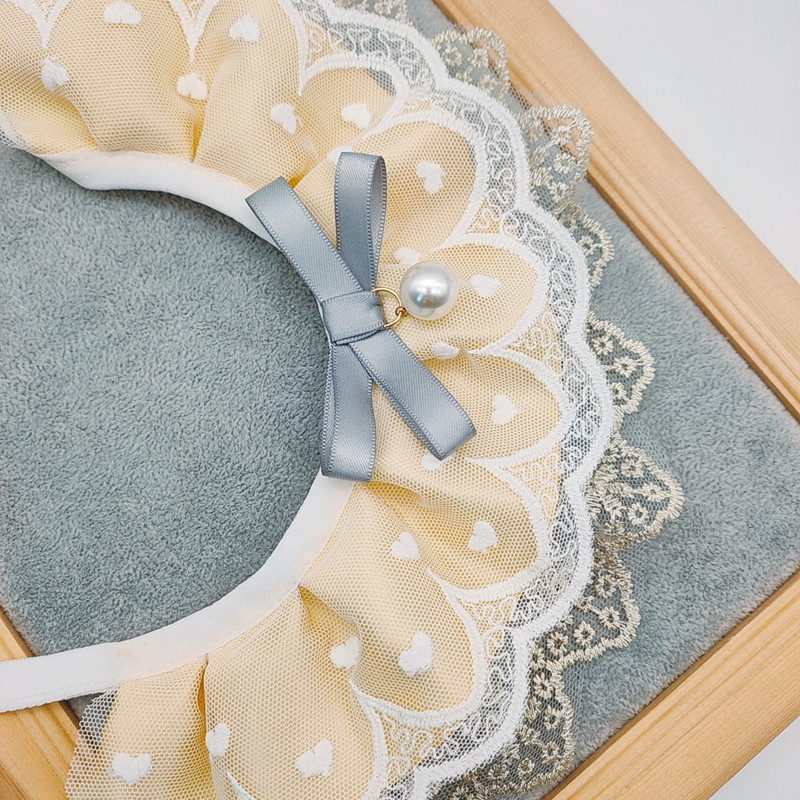 Ins Style Γάτα Σκύλος Κουτάβι Lolita Κολάρο Μανιλέτο κατοικίδιο γατάκι Δαντέλα Προσαρμόσιμο Floral Γάτες Κολιέ Φωτογραφία Φουλάρι με λουράκι λαιμού