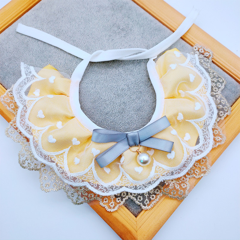 Ins Style Γάτα Σκύλος Κουτάβι Lolita Κολάρο Μανιλέτο κατοικίδιο γατάκι Δαντέλα Προσαρμόσιμο Floral Γάτες Κολιέ Φωτογραφία Φουλάρι με λουράκι λαιμού