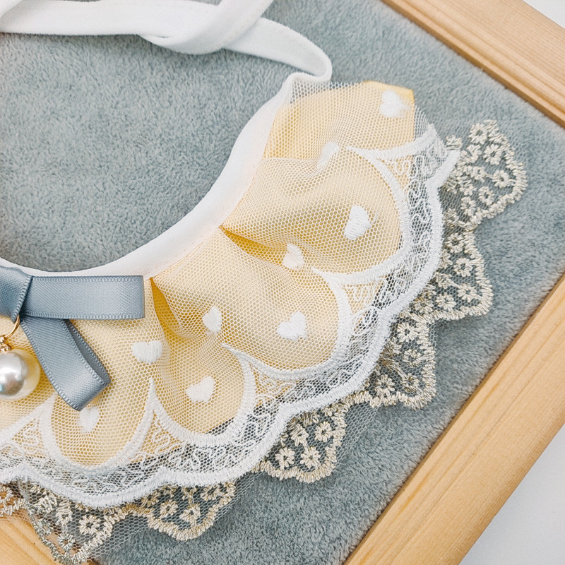 Ins Style Γάτα Σκύλος Κουτάβι Lolita Κολάρο Μανιλέτο κατοικίδιο γατάκι Δαντέλα Προσαρμόσιμο Floral Γάτες Κολιέ Φωτογραφία Φουλάρι με λουράκι λαιμού