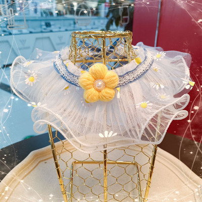 4 suurust Reguleeritav lilleline kassi koera kaelarihm organza lemmikloomade vibud Pitsist pudipõlled Pärliga temperamen kett kaelakee kutsikate hooldamise tarvikud