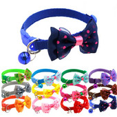 Lemmikloomatarvikud Koera kassi kaelarihm Bowknot Bell värviliste täppide mustriga reguleeritavad kaelarihmad kutsikale kassipojale isetegemine väike loom
