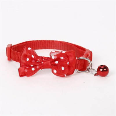 Lemmikloomatarvikud Koera kassi kaelarihm Bowknot Bell värviliste täppide mustriga reguleeritavad kaelarihmad kutsikale kassipojale isetegemine väike loom