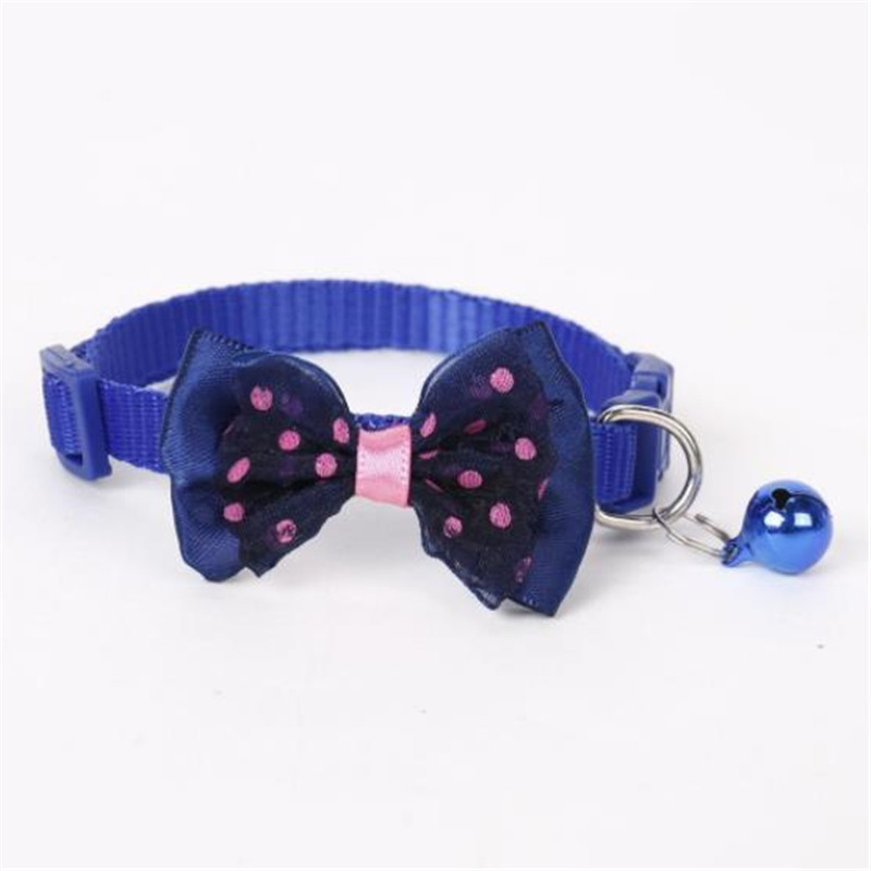 Lemmikloomatarvikud Koera kassi kaelarihm Bowknot Bell värviliste täppide mustriga reguleeritavad kaelarihmad kutsikale kassipojale isetegemine väike loom