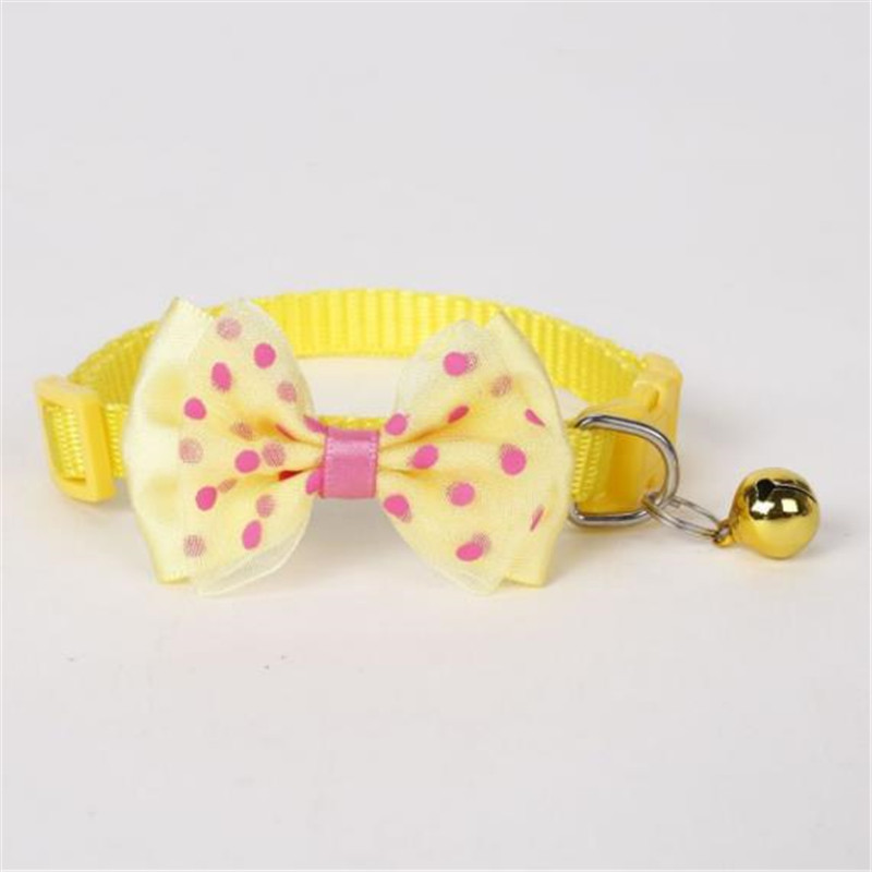 Lemmikloomatarvikud Koera kassi kaelarihm Bowknot Bell värviliste täppide mustriga reguleeritavad kaelarihmad kutsikale kassipojale isetegemine väike loom