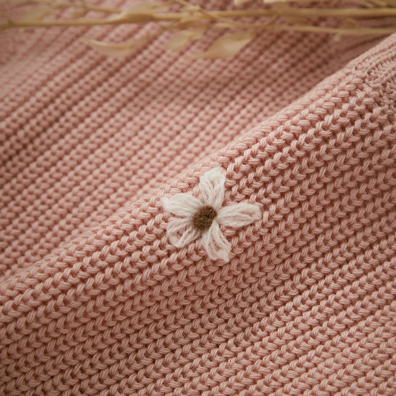 Zima Jesen Novi pulover za bebe, dječake, djevojčice, dugih rukava, slatka cvjetna pletena odjeća, pleteni pulover za novorođenčad, gornji dio za dojenčad