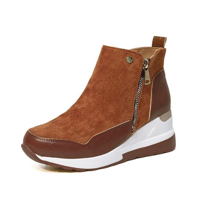 Női csizmák, 2023-as velúr bőr patchwork, éksarkúk, platós csizmák, női oldalsó cipzáras bokacsizmák, nagy méretű csizmák Botas Mujer