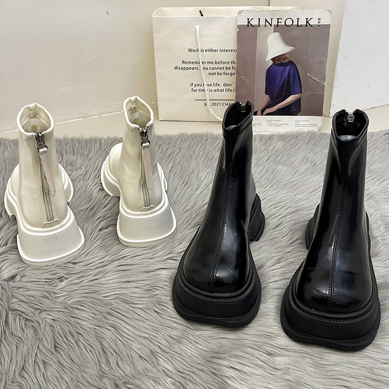 2023 Botine noi cu platformă pentru femei, piele moale de înaltă calitate, toamnă iarnă, pantofi casual pentru femei, cu talpă groasă, Botas De Mujer
