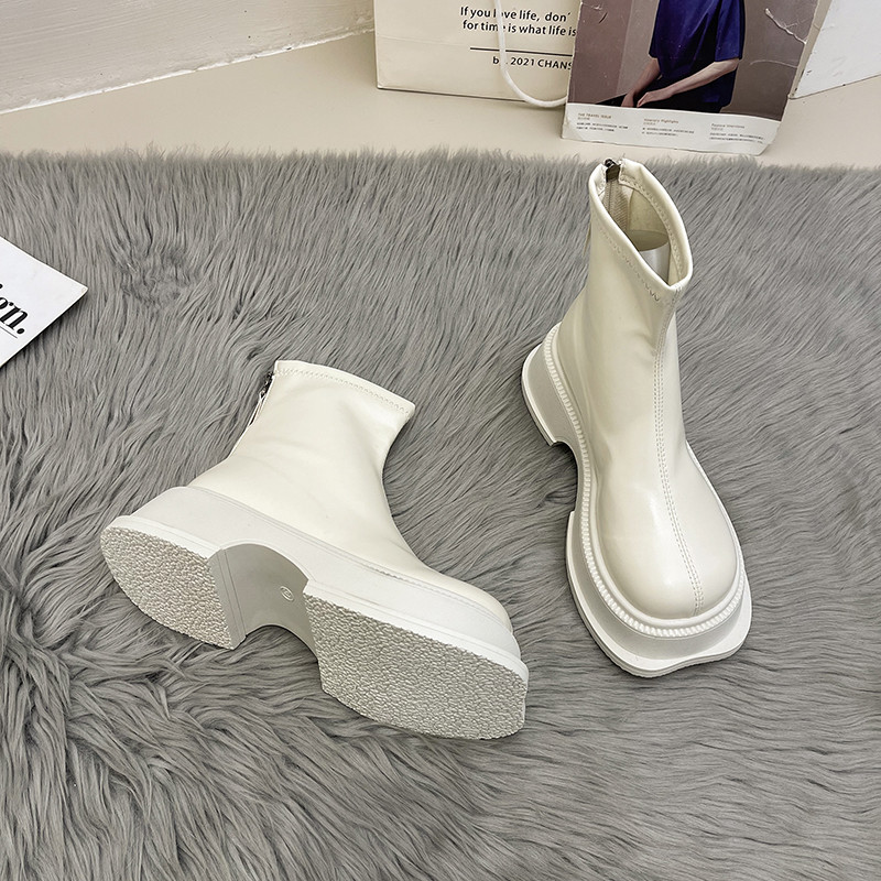 2023 Botine noi cu platformă pentru femei, piele moale de înaltă calitate, toamnă iarnă, pantofi casual pentru femei, cu talpă groasă, Botas De Mujer