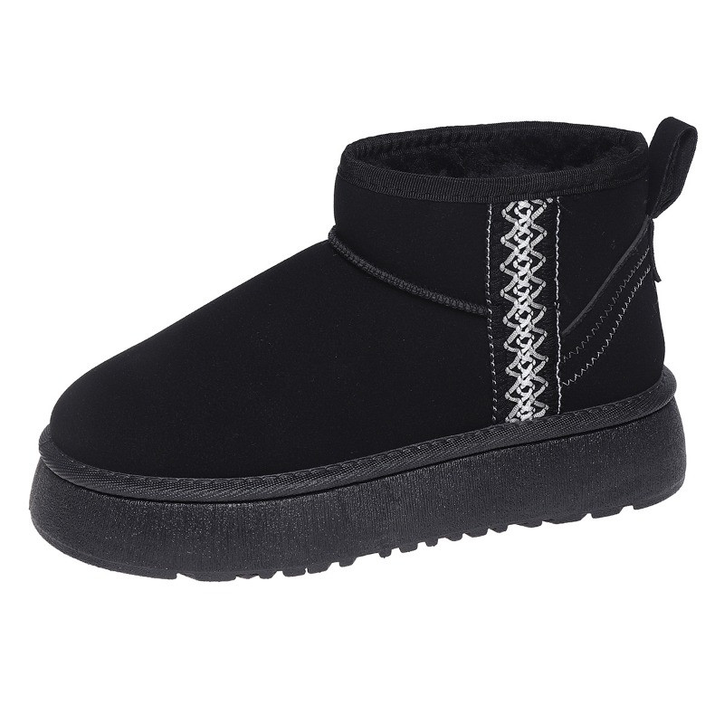 2024 Lână din piele de oaie adevărată Pantofi de blană caldă decoltați Cizme de zăpadă Bărbați și femei Cizme cu platformă Cizme scurte de iarnă Blană pentru doamne