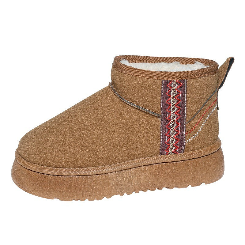 2024 Lână din piele de oaie adevărată Pantofi de blană caldă decoltați Cizme de zăpadă Bărbați și femei Cizme cu platformă Cizme scurte de iarnă Blană pentru doamne