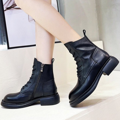 2023 Ženske cipele od kvalitetne goveđe kože Jesen Zima Četvrtaste čizme na srednje pete Ženske cipele na čizme Vel. 35-40