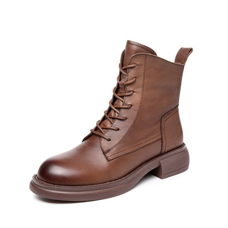 2023 Ženske cipele od kvalitetne goveđe kože Jesen Zima Četvrtaste čizme na srednje pete Ženske cipele na čizme Vel. 35-40