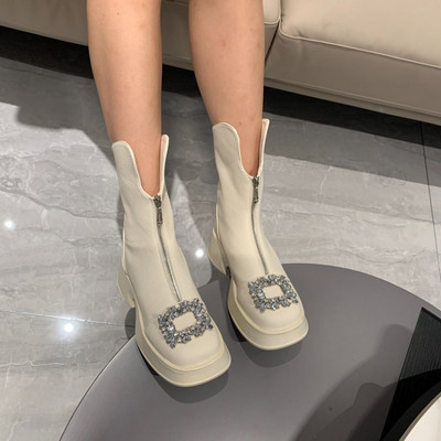 Turske kristalltõmblukuga Chelsea saapad naiste kingad 2023. aasta uued disainerite talvised poolsaapad Snow Punk Goth Gladiator naiste kingad