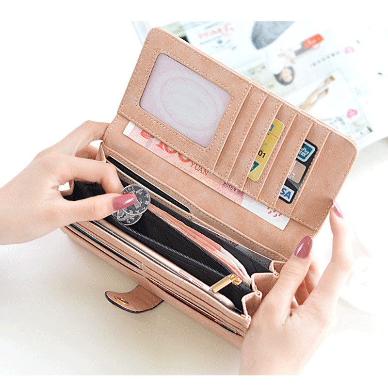 Paljud osakonnad Kunstnahast pikk rahakott naiste matt nahast naiste rahakott Kvaliteetsed naiste rahakotid kaardihoidja sidur Carteras