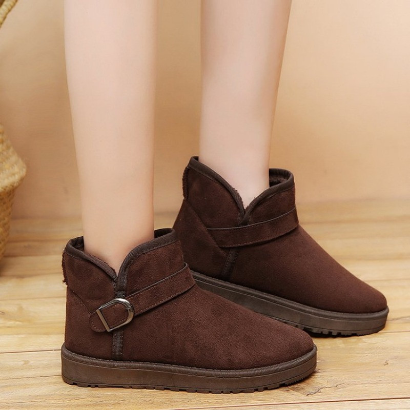 Pantofi de damă de marcă Cizme australiene Încălțăminte de iarnă Cizme cu vârf rotund cu toc plat-Modă pentru femei Zăpadă joasă 2023 Damă Gleznă Bumbac