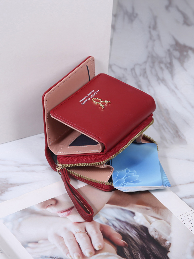 Vintage väike meeste rahakott Pu-nahast lühike rahakott meeste tõmblukuga sidur, tugev Porte Feuille Hommes Porte Monnaie Homme