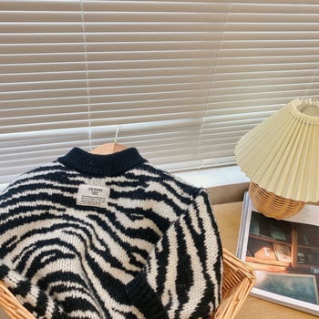 2022 Φθινόπωρο για κορίτσια για αγόρια Casual Zebra πουλόβερ Baby Παιδικά Παιδικά πλέξιμο ζακέτα