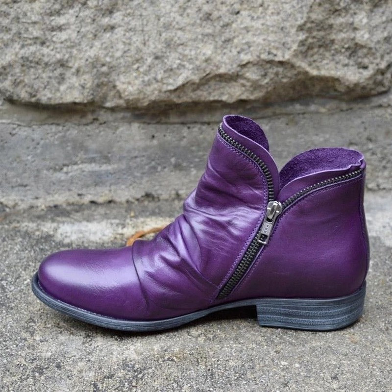 Dámske členkové čižmy na jar a jeseň, čižmy z PU kože, dámske krátke čižmy, semišové čižmy so zipsom, retro trendy, dámske nahé čižmy