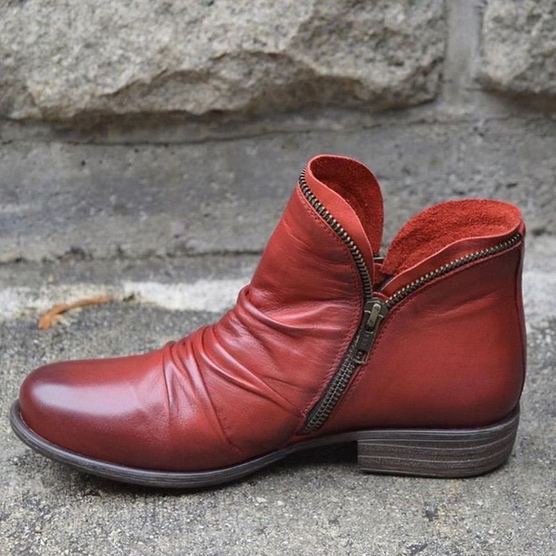 Dámske členkové čižmy na jar a jeseň, čižmy z PU kože, dámske krátke čižmy, semišové čižmy so zipsom, retro trendy, dámske nahé čižmy