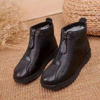 2022 Зимни нови ежедневни дамски боти до глезена Ретро етнически плюшени снежни къси ботуши Дамски плоски памучни обувки с голям размер Botas De Mujer