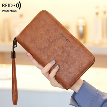 MIYIN Long Wallet Γυναικείο πορτοφόλι 2023 Νέα RFID Anti Theft Brush Anti Demagnetization Retro Oil Wax Δερμάτινο πορτοφόλι Μεγάλης χωρητικότητας τσάντα