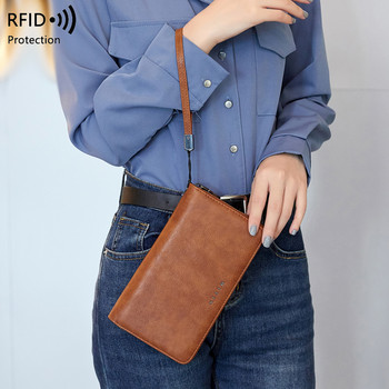 MIYIN Long Wallet Γυναικείο πορτοφόλι 2023 Νέα RFID Anti Theft Brush Anti Demagnetization Retro Oil Wax Δερμάτινο πορτοφόλι Μεγάλης χωρητικότητας τσάντα