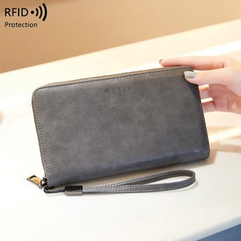 MIYIN Long Wallet Γυναικείο πορτοφόλι 2023 Νέα RFID Anti Theft Brush Anti Demagnetization Retro Oil Wax Δερμάτινο πορτοφόλι Μεγάλης χωρητικότητας τσάντα