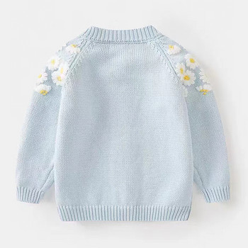 Little maven 2023 Baby girls πουλόβερ Lovely Light Blue Casual Ρούχα Φθινοπωρινή Παιδική Ζακέτα Όμορφο παλτό για παιδιά 2-7 ετών