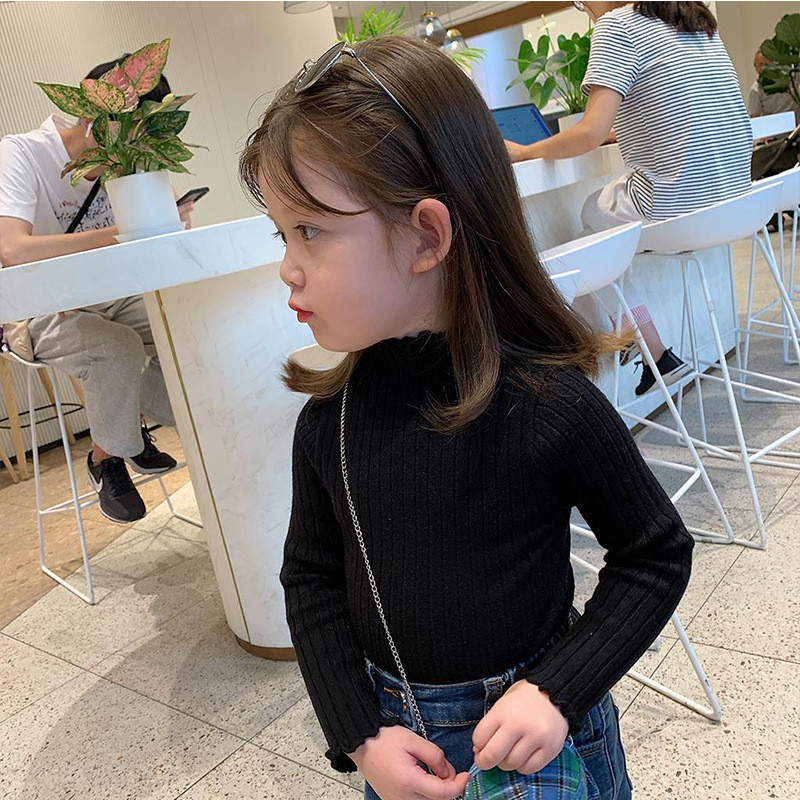 Sügisene tüdrukute kampsun, armas 2-7-aastastele lastele printsessi pikkade varrukatega topid Laste puuvillane vabaaja soonikuga kootud kampsun