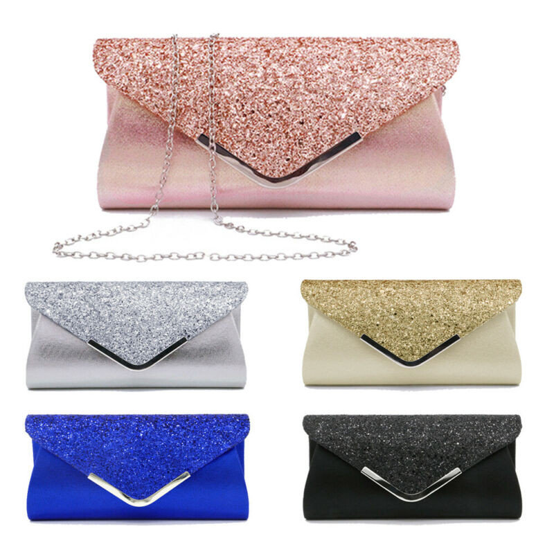 Õhtune Naiste Sequin Bridal Envelope Clutch Club Party Prom Käekott Õlakott