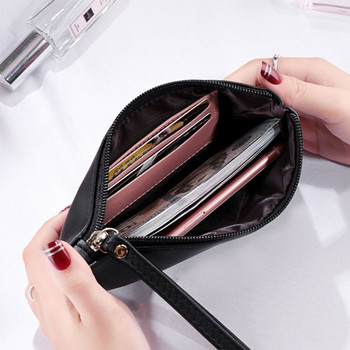 2020 модна дамска чанта от PU кожа Портфейл с китка с цип, ръчна чанта, плик, калъф за ключове за телефон, съединители за жени, портмонета за монети