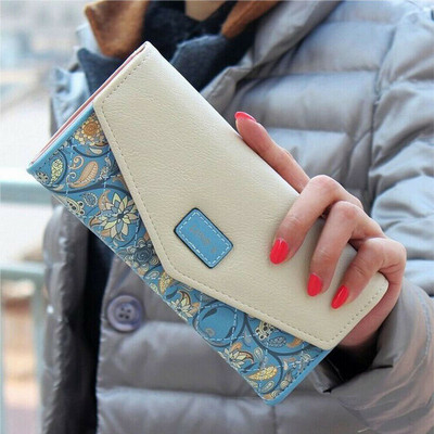 1 ΤΕΜ. Γυναικείο Γυναικείο Φάκελος Δερμάτινο Πορτοφόλι Κάρτα Κουμπί Πορτοφόλι Συμπλέκτη Πορτοφόλι Μακρύ συμπλέκτη Πορτοφόλια Τσάντα χρημάτων