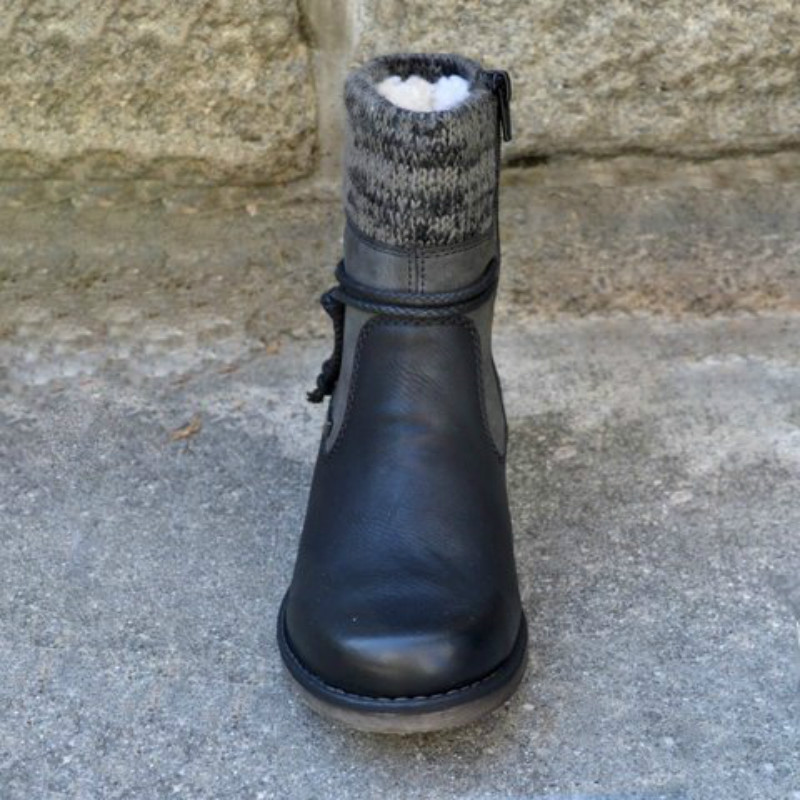 Sügistalvised kingad Villased paksud naiste poolsaapad vabaaja naiste kingad lumesaapad seemisnahast lühikesed saapad keskmise kontsaga kingad