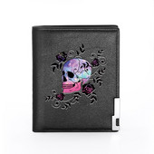 Uustulnukad Mehed Naiste Nahast rahakott Rose Vine Skull Cover Billfold õhukesed krediitkaardi/ID-hoidjad Rahakotid Lühikesed rahakotid