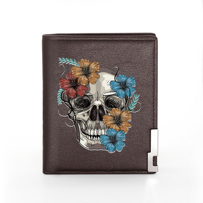 Uustulnukad Mehed Naiste Nahast rahakott Rose Vine Skull Cover Billfold õhukesed krediitkaardi/ID-hoidjad Rahakotid Lühikesed rahakotid