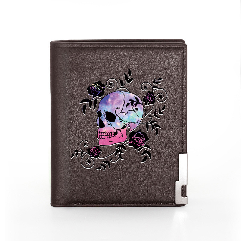 Uustulnukad Mehed Naiste Nahast rahakott Rose Vine Skull Cover Billfold õhukesed krediitkaardi/ID-hoidjad Rahakotid Lühikesed rahakotid