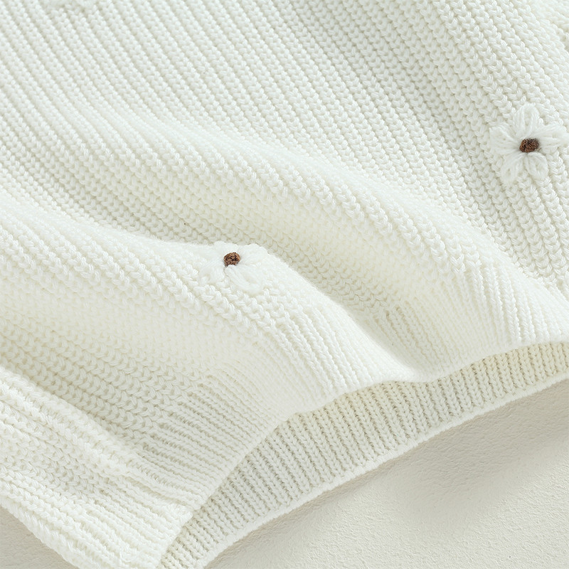 ma&baby 0-5Y Βρεφικό Παιδί Βρεφικό Πουλόβερ Κοριτσάκι Πλεκτό Κέντημα με λουλούδια Μακρυμάνικο Παιδικό Κορίτσι Άνοιξη Φθινόπωρο Χειμώνα Ρούχα