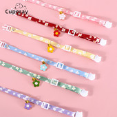 Guler reglabil pentru pisici Guler cu flori proaspete pentru animale de companie cu clopot și pandantiv cu flori pentru a preveni pierderea pisicilor și cățeilor Accesorii pentru animale de companie