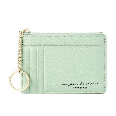 Portofele noi pentru femei, cu fermoar, din piele PU, pentru monede, mini lanț de chei, portofel mic, cu mai multe carduri, suport pentru carduri, suport pentru carduri, husă de ambreiaj